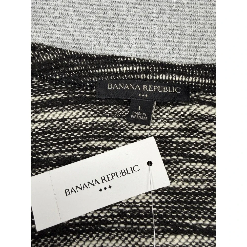 Banana Republic Factory Womens L Space Dye Short Sleeve Full Zip Jacket NWT